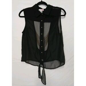 Body Central Sheer coquette dark feminine y2k goth ethereal alt club top Size M